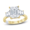 Thumbnail Image 0 of Pnina Tornai Lab-Created Diamond Emerald & Trapezoid-Cut Three-Stone Engagement Ring 5-1/8 ct tw 14K Yellow Gold