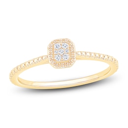 Multi-Diamond Octagon Promise Ring 1/20 ct tw 10K Yellow Gold