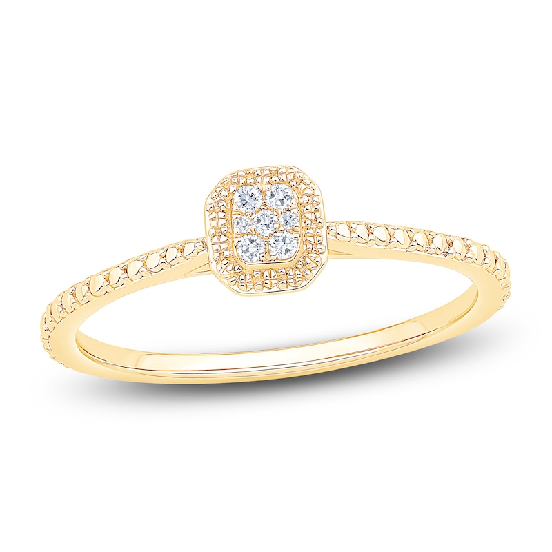 Multi-Diamond Octagon Promise Ring 1/20 ct tw 10K Yellow Gold