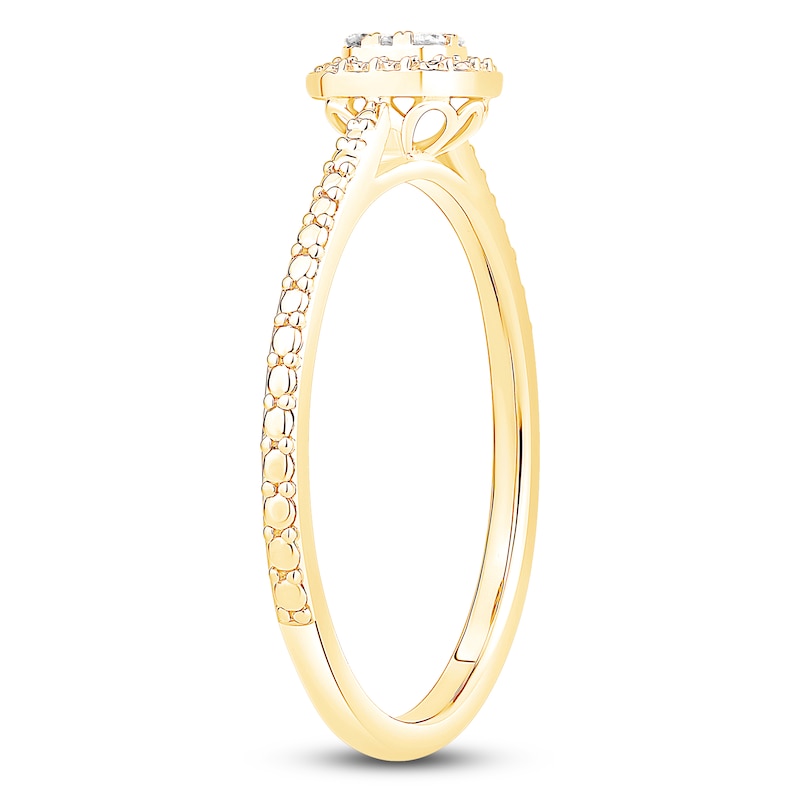 Multi-Diamond Octagon Promise Ring 1/20 ct tw 10K Yellow Gold