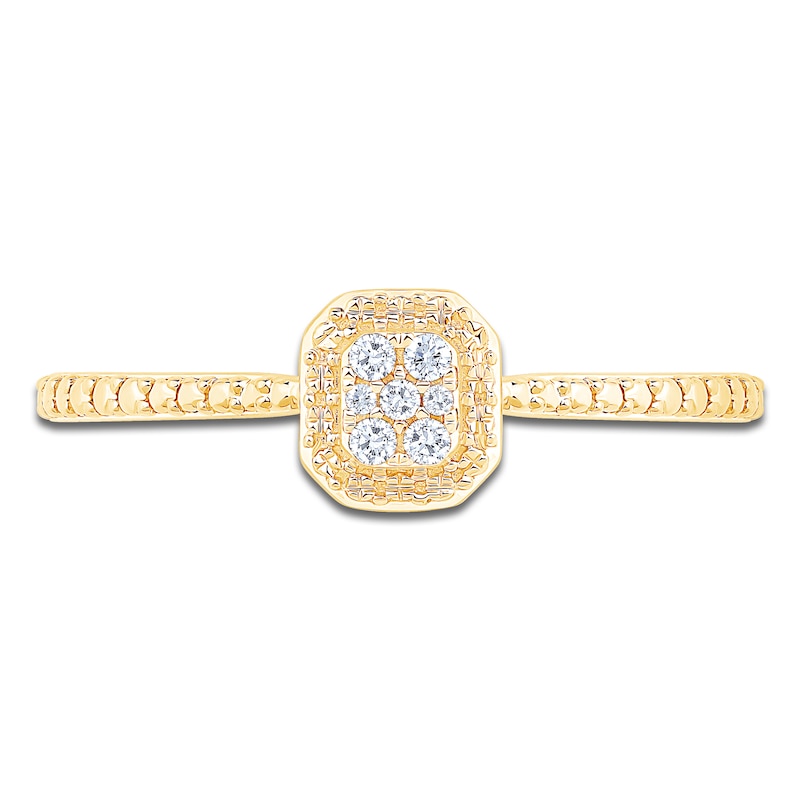 Multi-Diamond Octagon Promise Ring 1/20 ct tw 10K Yellow Gold