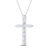 Thumbnail Image 3 of Diamond Cross Necklace 3/4 ct tw 10K White Gold 18&quot;