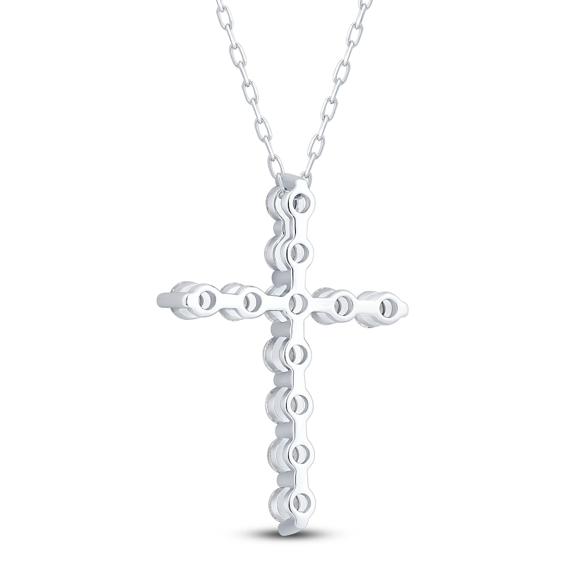 Main Image 4 of Diamond Cross Necklace 3/4 ct tw 10K White Gold 18&quot;