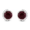 Thumbnail Image 0 of Lab-Created Ruby & Diamond Stud Earrings 1/10 ct tw 10K White Gold