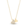 Thumbnail Image 1 of Children's Diamond Double Heart Necklace 1/20 ct tw 14K Yellow Gold 13&quot;