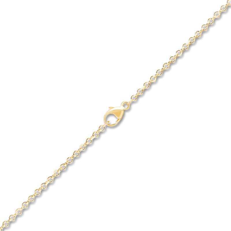 Main Image 3 of Children's Diamond Double Heart Necklace 1/20 ct tw 14K Yellow Gold 13&quot;