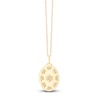 Thumbnail Image 1 of Children's Diamond Flower Oval Locket Necklace 1/20 ct tw 14K Yellow Gold 13&quot;