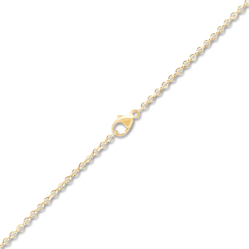 Main Image 3 of Children's Diamond Flower Oval Locket Necklace 1/20 ct tw 14K Yellow Gold 13&quot;