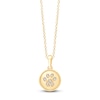 Thumbnail Image 1 of Children's Diamond Paw Print Disc Necklace 1/20 ct tw 14K Yellow Gold 13&quot;