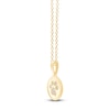 Thumbnail Image 2 of Children's Diamond Paw Print Disc Necklace 1/20 ct tw 14K Yellow Gold 13&quot;