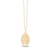 Thumbnail Image 1 of Children's Virgin Mary Oval Medallion Necklace 14K Yellow Gold 13&quot;