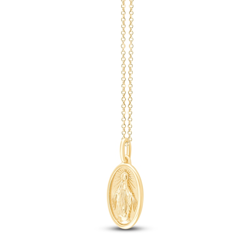 Main Image 2 of Children's Virgin Mary Oval Medallion Necklace 14K Yellow Gold 13&quot;