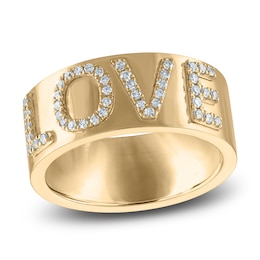 Diamond Custom Word Ring 1/5 ct tw 14K Yellow Gold