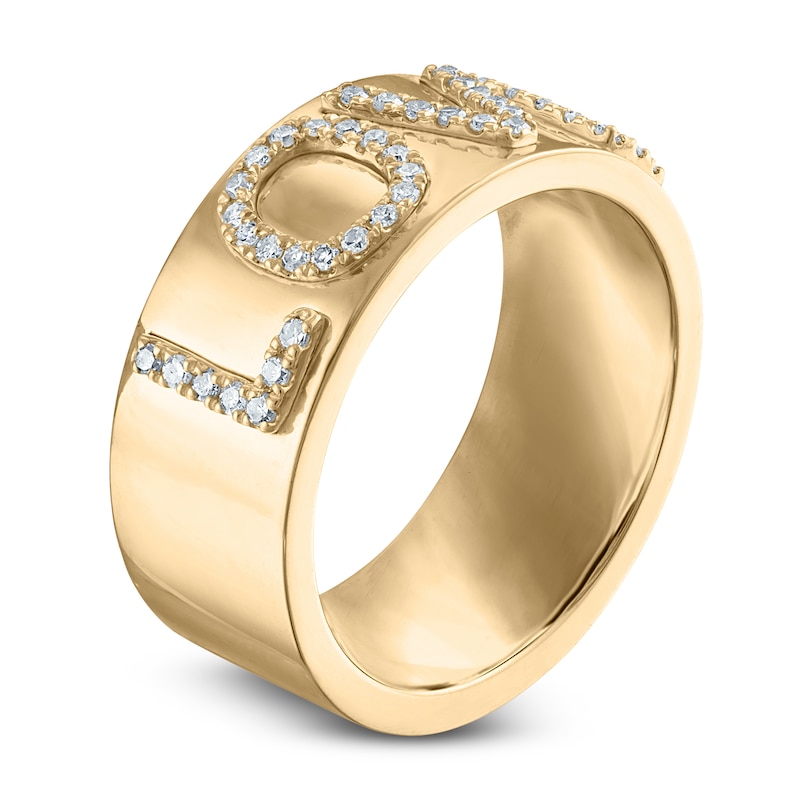 Diamond Custom Word Ring 1/5 ct tw 14K Yellow Gold