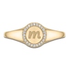 Thumbnail Image 3 of Diamond Engravable Initial Circle Ring 1/10 ct tw 14K Yellow Gold