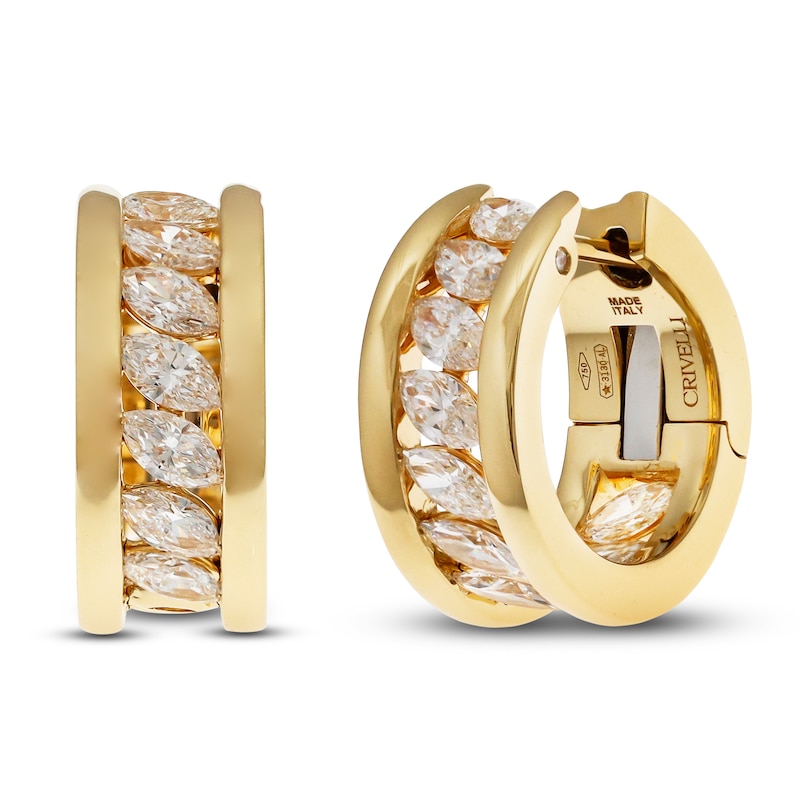 Crivelli Marquise-Cut Diamond Hoop Earrings 2 ct tw 18K Yellow Gold