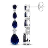 Thumbnail Image 1 of Pear-Shaped Blue Lab-Created Sapphire & White Lab-Created Sapphire Drop Earrings Sterling Silver