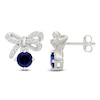 Thumbnail Image 3 of Blue & White Lab-Created Sapphire Bow Dangle Earrings Sterling Silver