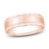 Thumbnail Image 1 of Men's Brushed Center Milgrain Wedding Band 14K Rose Gold 6.9mm