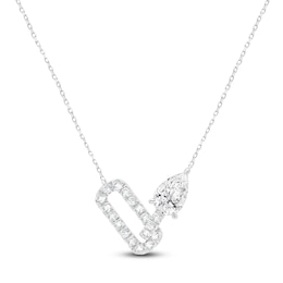 Pear-Shaped Lab-Created Diamond Link Necklace 1-1/2 ct tw 14K White Gold 18&quot;