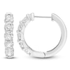 Thumbnail Image 1 of Brilliant Moments Diamond Five-Stone Hoop Earrings 3 ct tw 14K White Gold