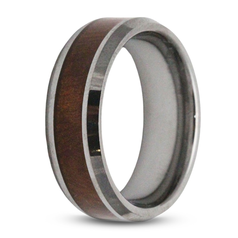 Main Image 2 of Men's Burlwood Sleeve Wedding Band Tungsten Carbide 8mm