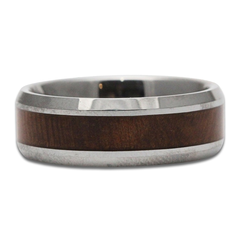 Main Image 3 of Men's Burlwood Sleeve Wedding Band Tungsten Carbide 8mm