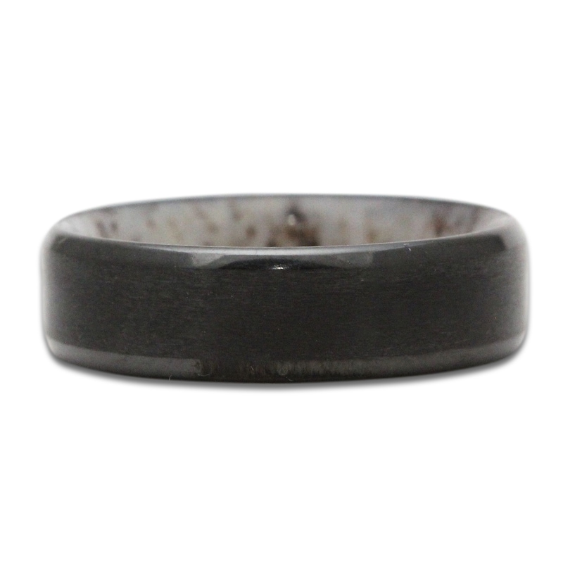 Men's Antler Sleeve Wedding Band Black Zirconium 7mm