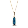 Thumbnail Image 1 of Le Vian Silhouette Elongated Pear-Shaped Natural Blue Topaz Necklace 1/3 ct tw Diamonds 14K Honey Gold 19&quot;