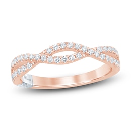 Pnina Tornai Diamond Split Twist Wedding Band 1/3 ct tw 14K Rose Gold