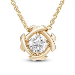 Unspoken Diamond Solitaire Necklace 1/2 ct tw 14K Yellow Gold 18&quot; (I1/I)