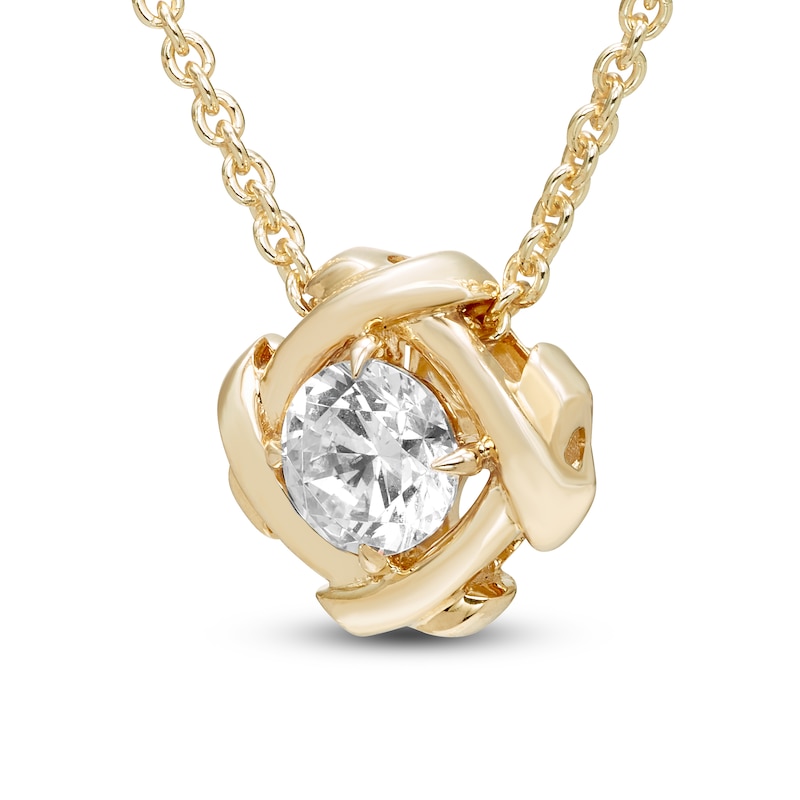 Main Image 2 of Unspoken Diamond Solitaire Necklace 1/2 ct tw 14K Yellow Gold 18&quot; (I1/I)