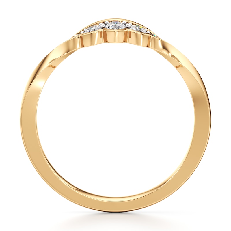 Main Image 2 of J'Lure Lab-Created Diamond Scalloped Wedding Band 1/8 ct tw 18K Yellow Gold