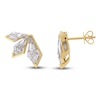 Thumbnail Image 2 of J'Lure Kite Step-Cut Lab-Created Diamond Three-Stone Earrings 2-7/8 ct tw 14K Yellow Gold