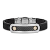 Thumbnail Image 1 of Baraka Men's Rubber Strap Bracelet with Stainless Steel, Carbon Fiber & 18K Yellow Gold 7.75&quot;