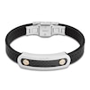 Thumbnail Image 5 of Baraka Men's Rubber Strap Bracelet with Stainless Steel, Carbon Fiber & 18K Yellow Gold 7.75&quot;