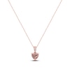 Thumbnail Image 1 of Heart-Shaped Natural Morganite & Diamond Accent Necklace 10K Rose Gold 18&quot;