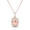 Thumbnail Image 1 of Morganite Necklace 1/10 ct tw Diamonds 10K Rose Gold