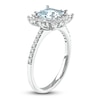 Thumbnail Image 2 of Square-Cut Natural Aquamarine Ring 3/8 ct tw Diamonds 14K White Gold