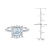 Thumbnail Image 4 of Square-Cut Natural Aquamarine Ring 3/8 ct tw Diamonds 14K White Gold