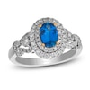 Thumbnail Image 1 of Le Vian Oval-Cut Natural Blue Sapphire Ring 5/8 ct tw Diamonds Platinum