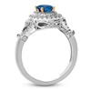 Thumbnail Image 3 of Le Vian Oval-Cut Natural Blue Sapphire Ring 5/8 ct tw Diamonds Platinum