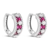 Thumbnail Image 3 of Marquise-Cut Natural Ruby & Diamond Hoop Earrings 7/8 ct tw 18K White Gold