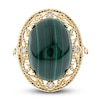 Thumbnail Image 0 of Natural Malachite Ring 1/20 ct tw Diamonds 14K Yellow Gold