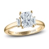 Thumbnail Image 0 of Vera Wang WISH Diamond 3-Stone Engagement Ring 2-1/5 ct tw Emerald/Baguette 18K Yellow Gold