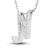 Thumbnail Image 2 of Diamond Initial N Pendant Necklace 1/10 ct tw Round 10K White Gold