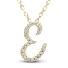 Thumbnail Image 1 of Diamond Initial E Pendant Necklace 1/10 ct tw Round 10K Yellow Gold 18&quot;