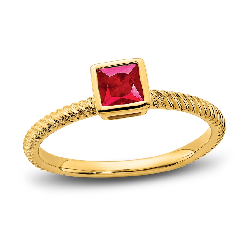 Natural Ruby Ring 14K Yellow Gold