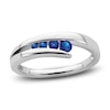 Thumbnail Image 1 of Natural Blue Sapphire 4-Stone Ring 14K White Gold