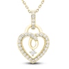 Thumbnail Image 1 of Diamond Heart Pendant Necklace 1/4 ct tw Round 10K Yellow Gold 18&quot;